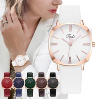 2021 fashion square womens watch casual luxury brand leather strap wristwatches for lady elegant clcok zegarek damski