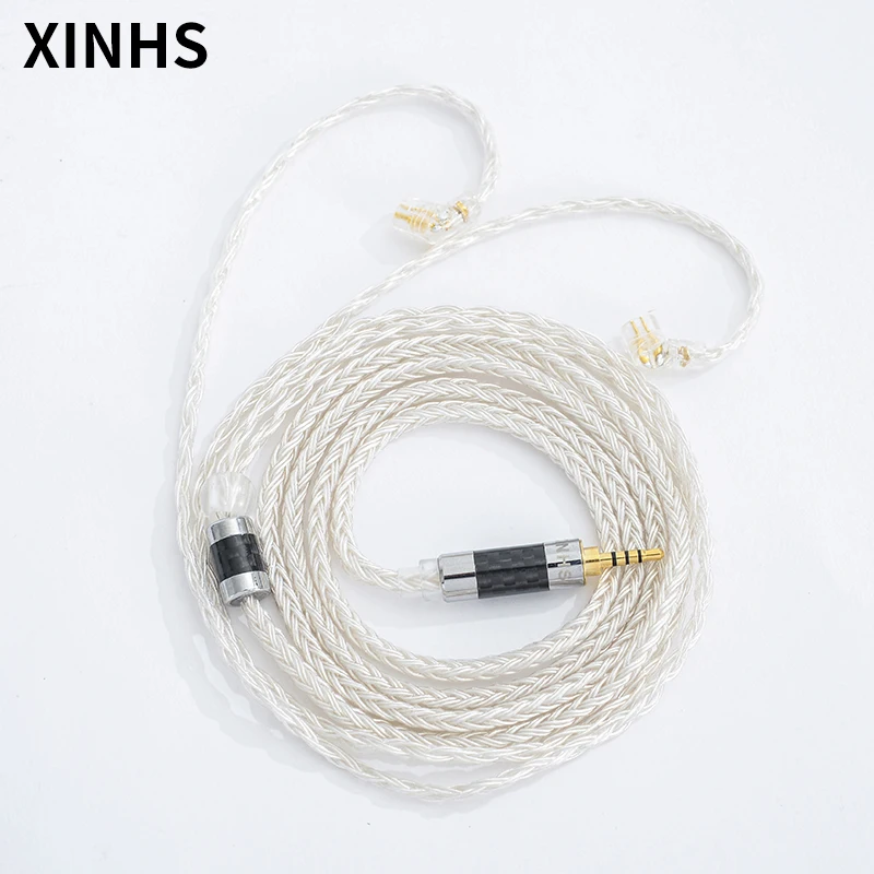 XINHS 16-жильный 5N однокристальный медный посеребренный провод для наушников HiFi MMCX 0