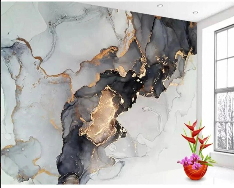 Шелковые обои на заказ модные классические синие абстрактные камни фоновые для