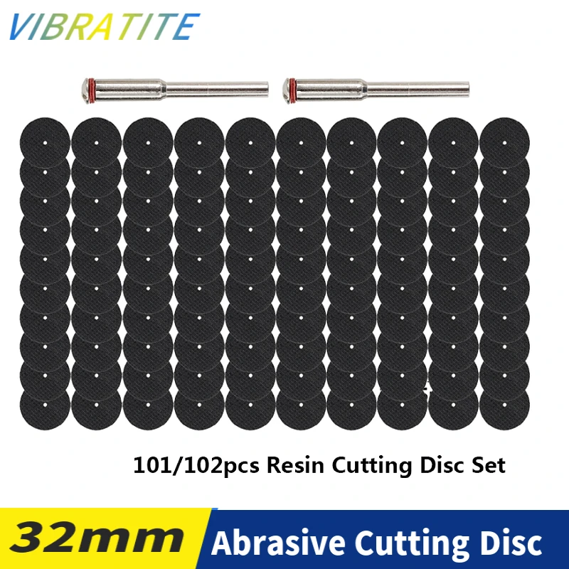 

102Pcs Resin Abrasive Cutting Disc 32mm With Mandrels Grinding Wheels For Dremel Accessories Metal Cutting Rotary Tool Saw Blade