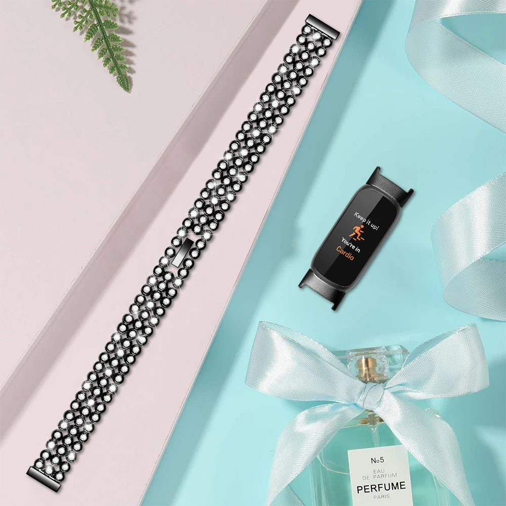 Ремешок из нержавеющей стали для fitbit luxe band сменный Модный Роскошный