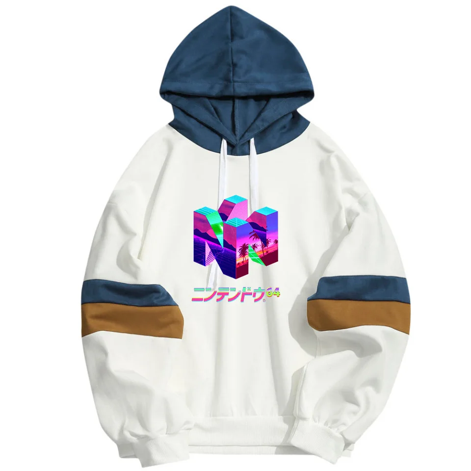 Толстовка N64 для мужчин и женщин классический дизайнерский свитшот с капюшоном