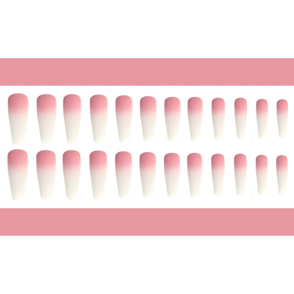 

24 Pcs/Box DIY Matte Gradient Pink False Nails Full Cover False Nail Tips Manicure Press On Nail Fake Nails Nail Art Tools