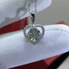 Inbeaut любовь навсегда сердце Муассанит кулон ожерелье 925 серебро отличный крой 1 компьютерная томография D Цвет пройти Diamond тесты Муассанит цепи