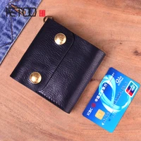 aetoo vegetable tanned leather short wallet mens retro simple wallet retro fashion ticket clip men tri fold wallet