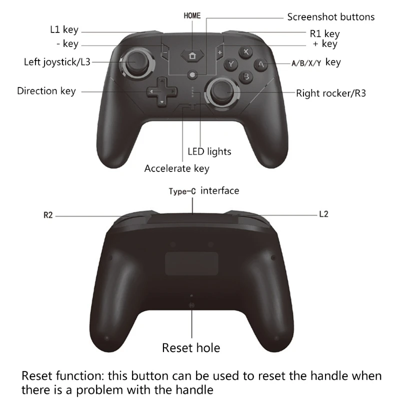 Wireless Gamepad Controller Joystick 6-axis Somatosensory for Switch/Switch OLED X6HB | Электроника