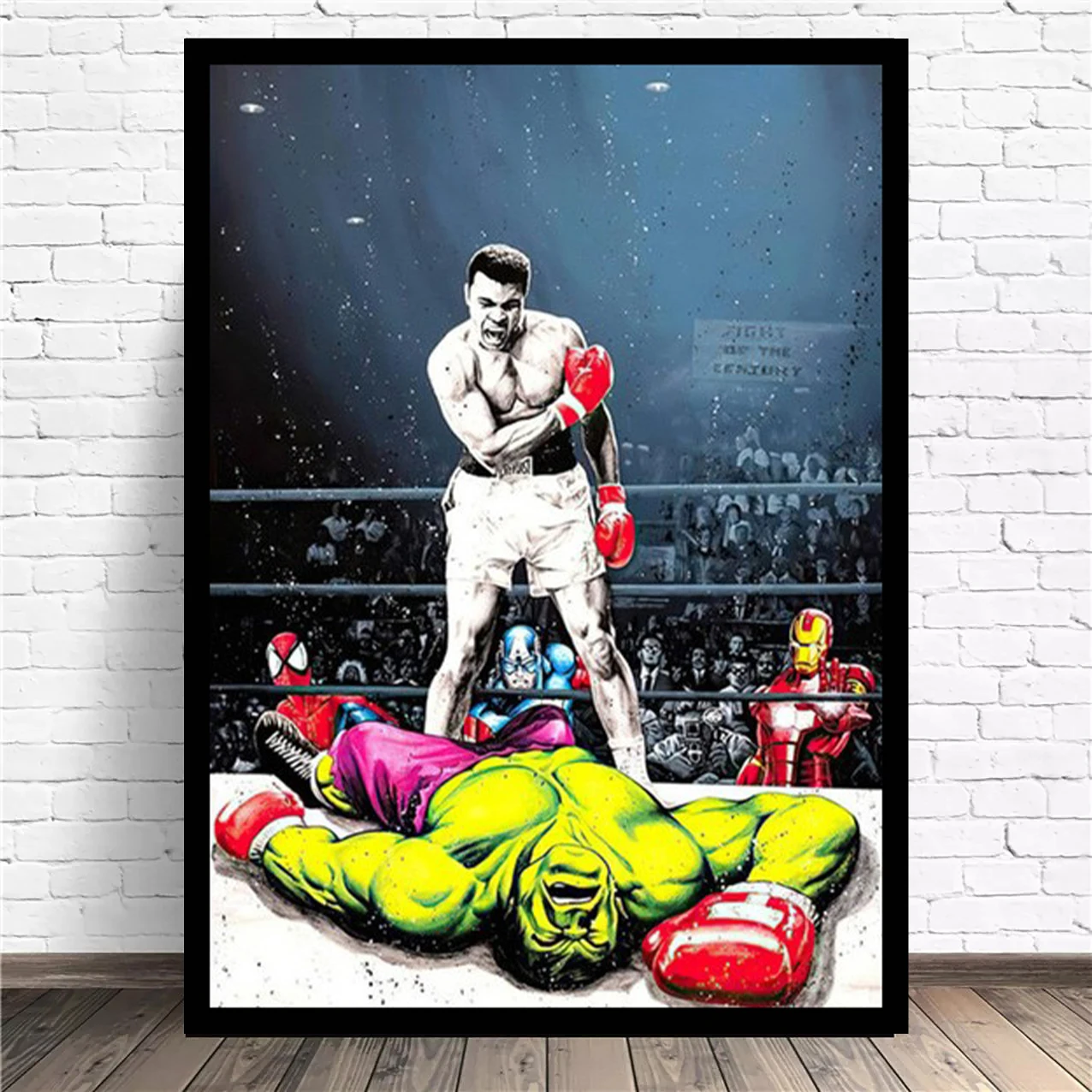 

Muhammad Ali VS Hulk Canvas Painting Boxing Poster and Printmaking Graffiti Wall Art Picture Living Room Home Decor