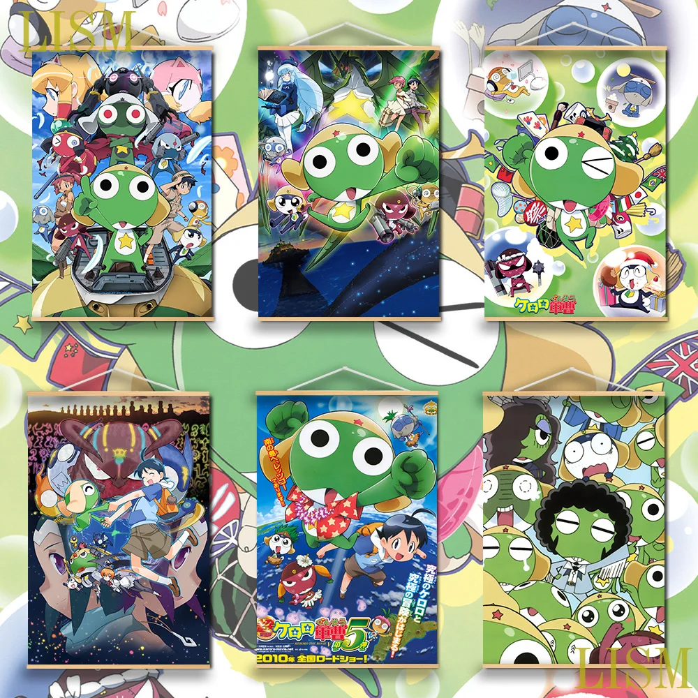 

Keroro Gunsou Sergeant Frog Anime manga wall Poster solid wood hanging scroll with canvas painting