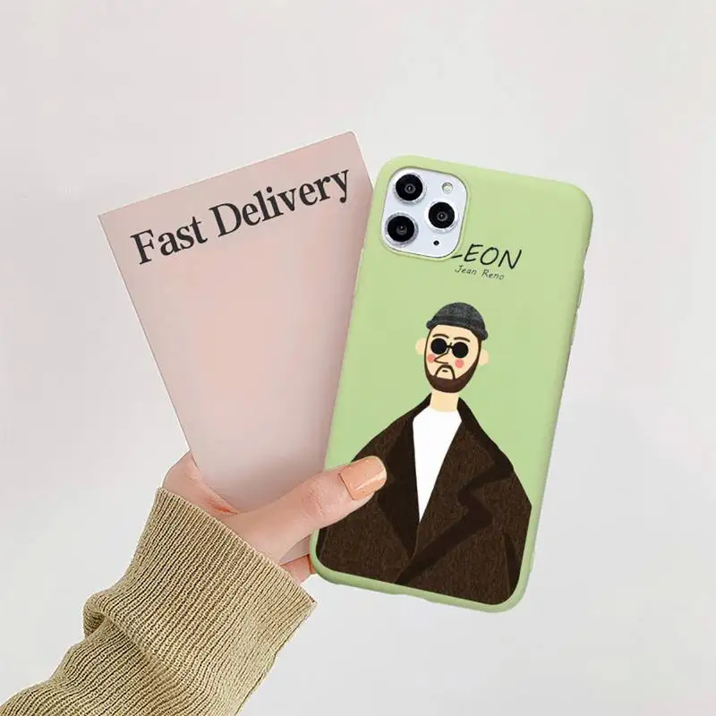 

Leon Matilda Natalie Portman Movie Phone Case Candy Color for iPhone 6 7 8 11 12 s mini pro X XS XR MAX Plus