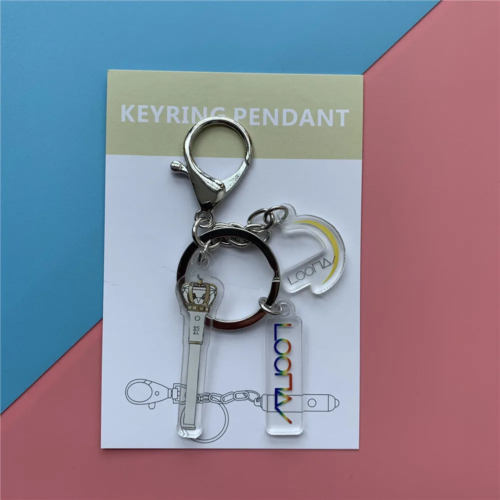 Kpop Корейская двойная акриловая подвеска для ключей Exo WJSN ASTRO SF9 LOONA брелок