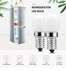 Светодиодная лампа для холодильника, 2 шт., цоколь Е14, 3 Вт, для холодильника, 220 В переменного тока, светодиодная лампа белоготеплого белого цвета, SMD2835, заменяемые галогенные лампы