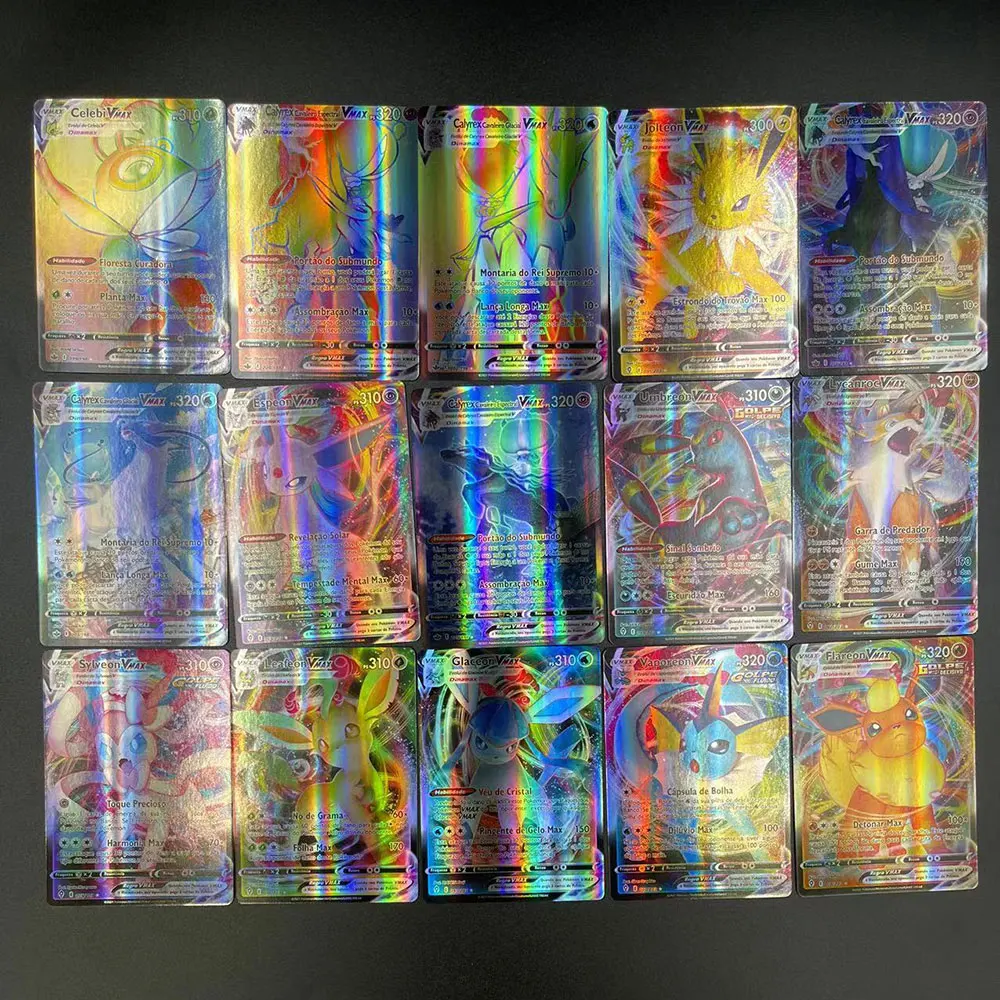 VMAX карты покемона в португальских торжествах голографические игральные EVS