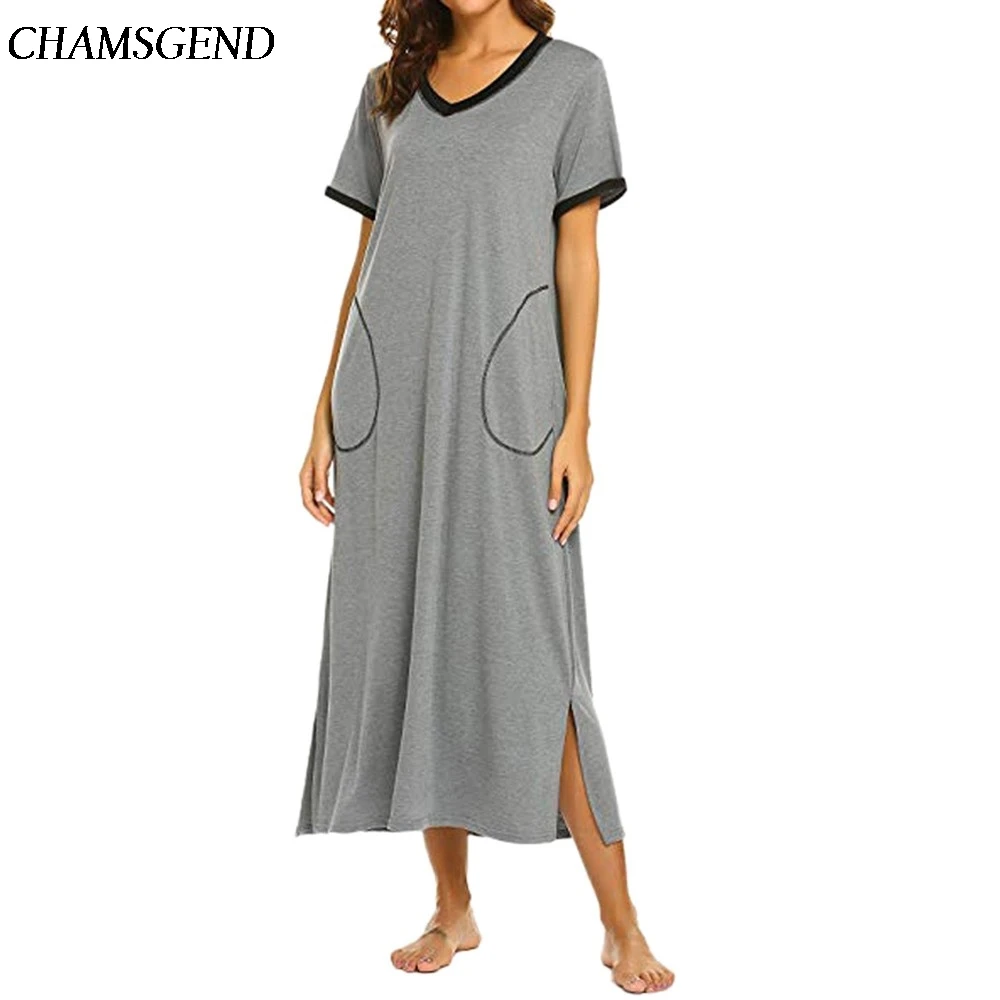 Женская ночная рубашка с коротким рукавом ультра мягкая длинная размера
