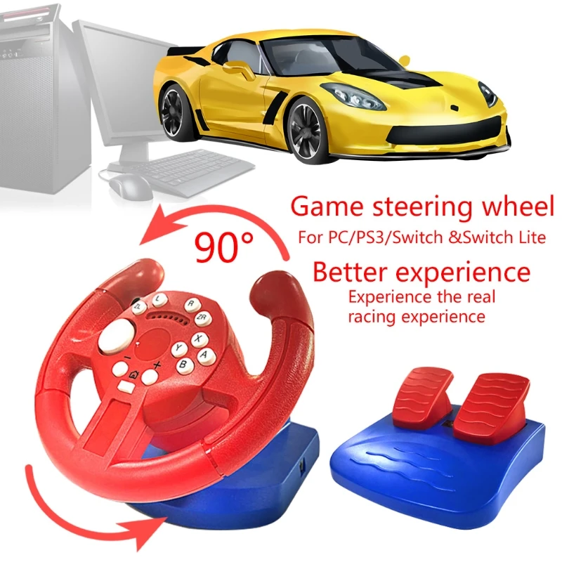 

Racing Steering Wheel For Nintend Switch Lite Game Joysticks Remote Vibration Controller For NS/PC/PS3
