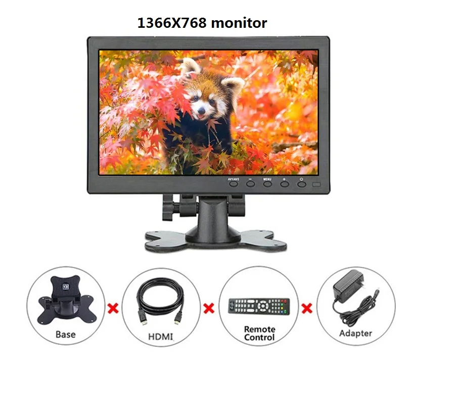 1366x768 10,1 дюймов портативный компьютер full HD lcd сенсорный экран монитор PC ips 1920*1200 дисплей BNC AV VGA HDMI CCTV Мини монитор геймер - Цвет: 1366x768