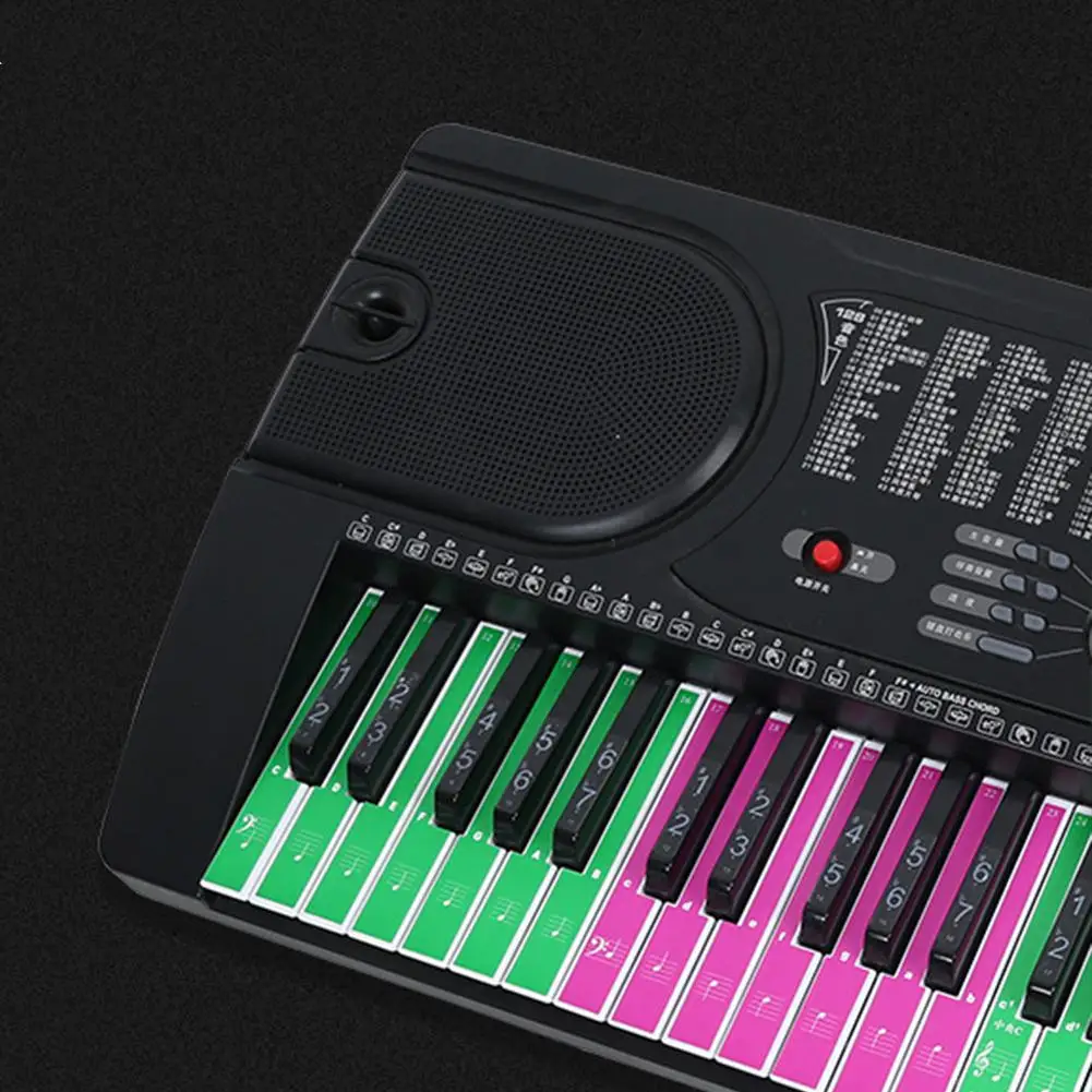 Ключ фортепианная Наклейка Красочные пианино звук Имя Наклейки электронная