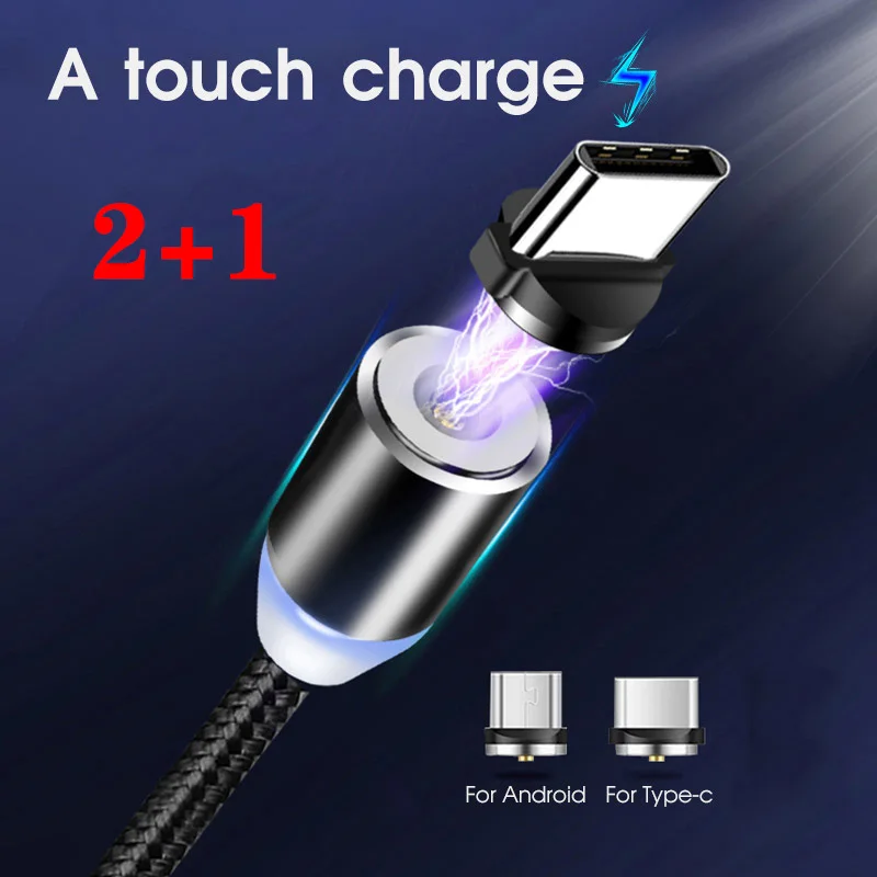 Магнитный телефонный кабель Тип C Micro USB для быстрой зарядки Huawei Samsung передачи