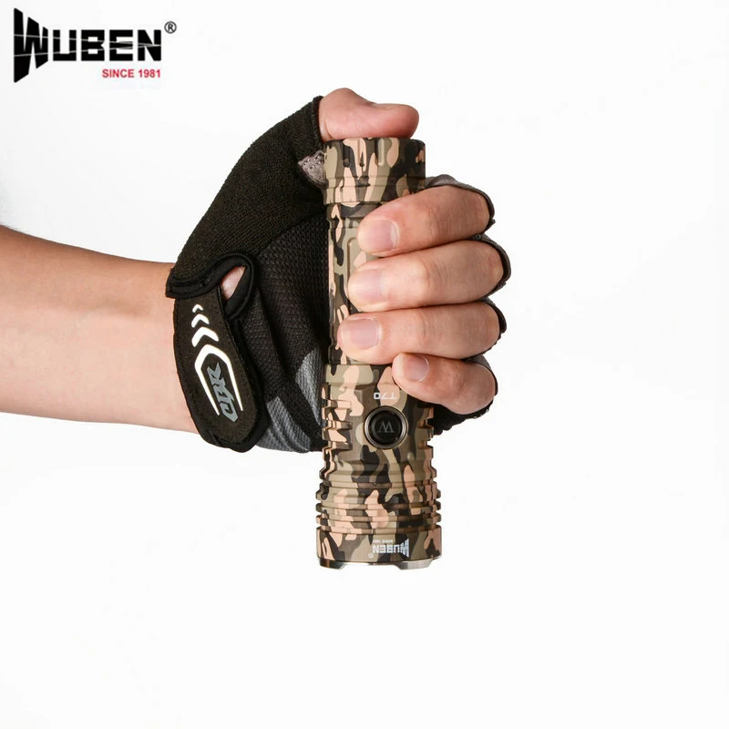 Тактический перезаряжаемый фонарик Wuben T70 с камуфляжным видением XHP70.2 макс. 4200