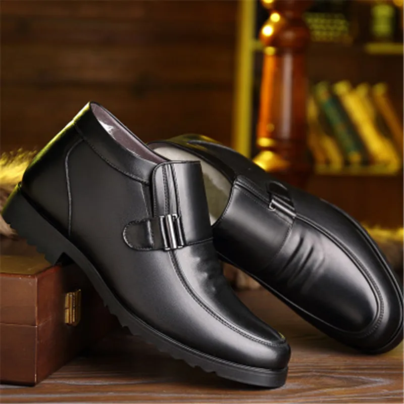 Ботинки Челси мужские зимние водонепроницаемые кожаные на толстом