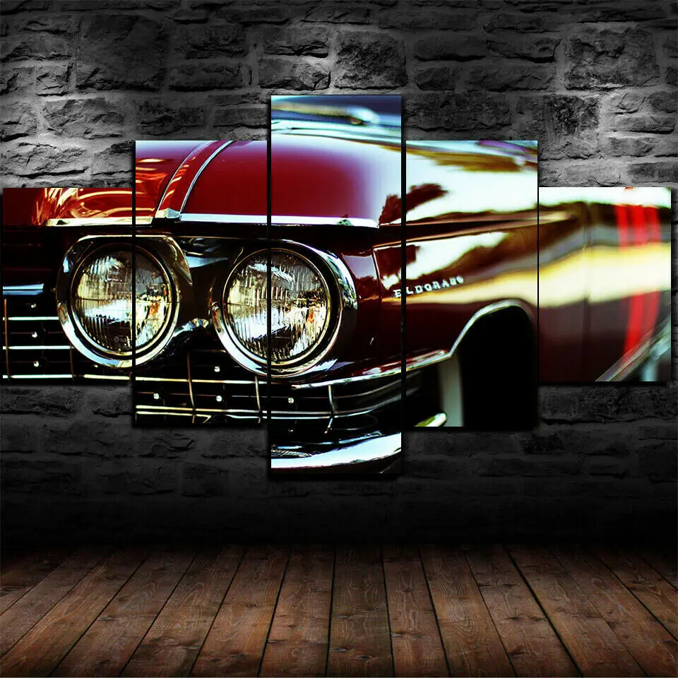 

No Framed Canvas 5Pcs Cadillac Eldorado Classic Car Art Posters Pictures Home Decor Paintings Decorations