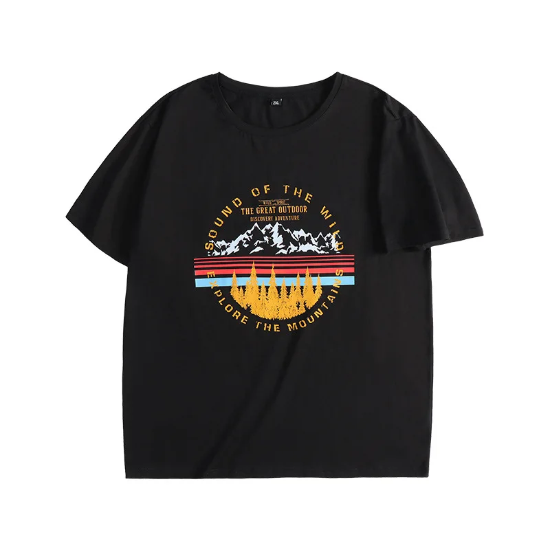 

New 2021 Fashion Letter Print Oversized T Shirt Men Loose T-shirt Fat man Tops Crew Neck Cotton Casual Plus Size Clothes