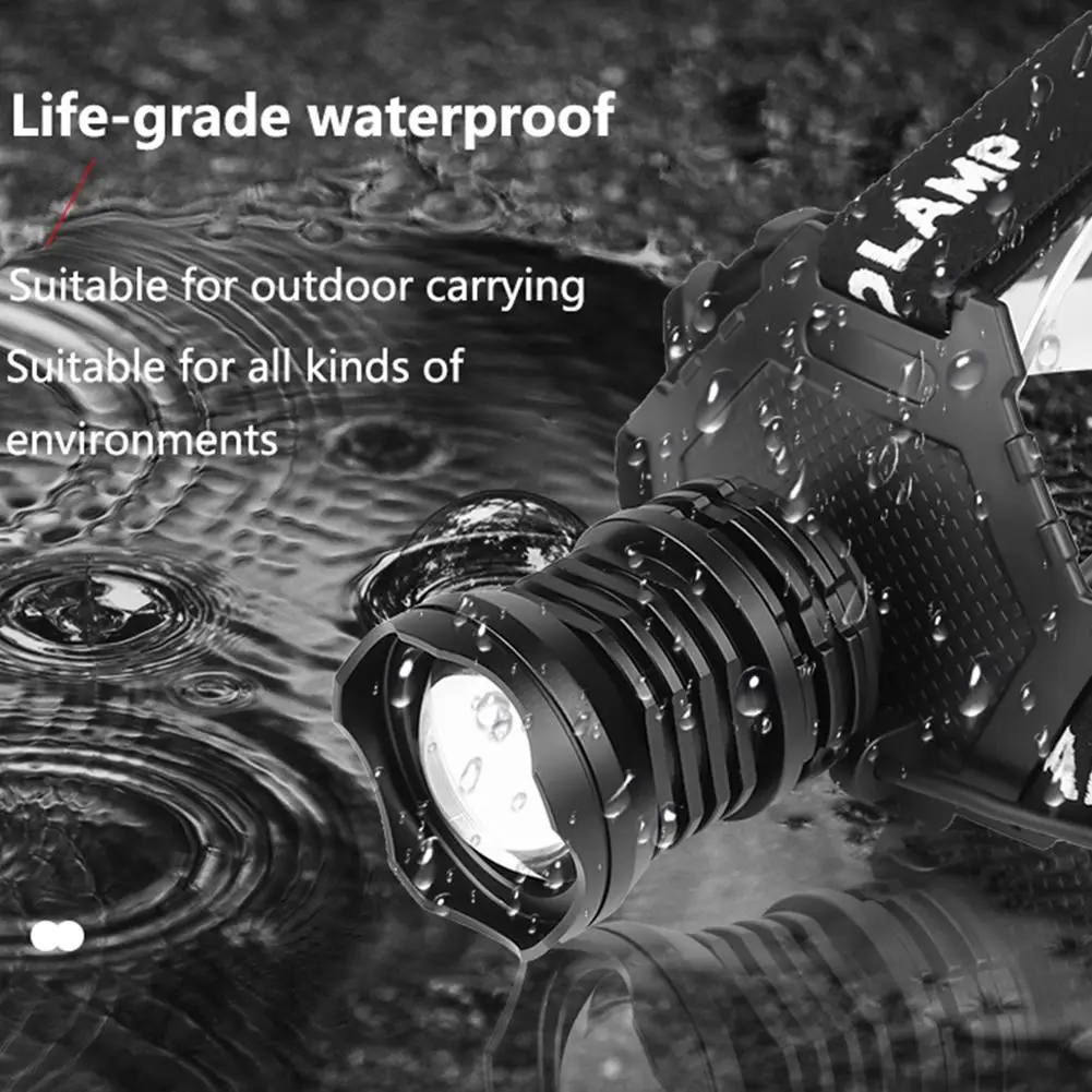 

LED Headlamp Flashlight USB Rechargeable Headlamp With Red Safety Light USB Rechargeable Headlight Headlamp 18650