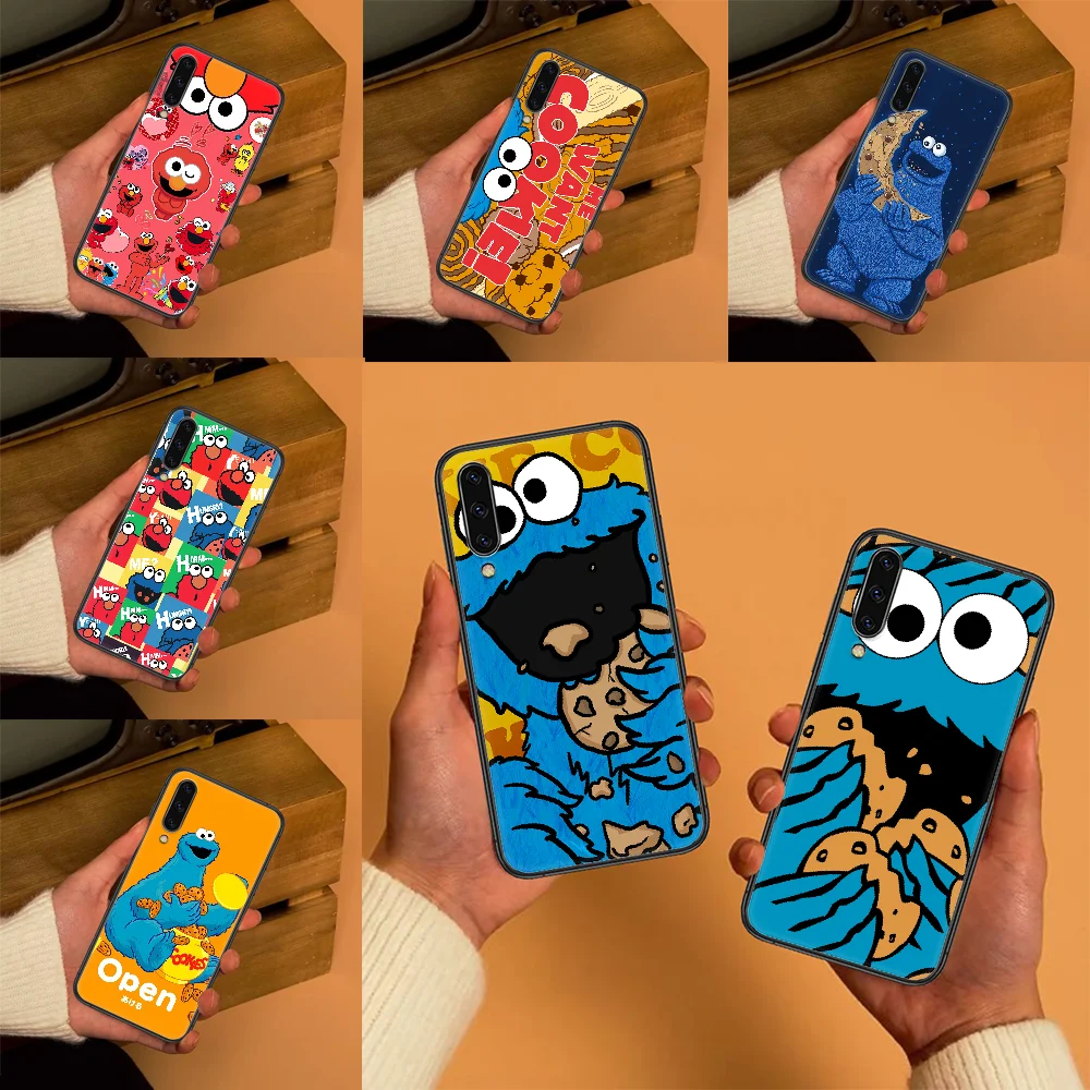 

COOKIE MONSTER Cartoon Phone case For Samsung Galaxy A 3 5 7 8 10 20 21 30 40 50 51 70 71 E S 2016 2018 4G black painting coque