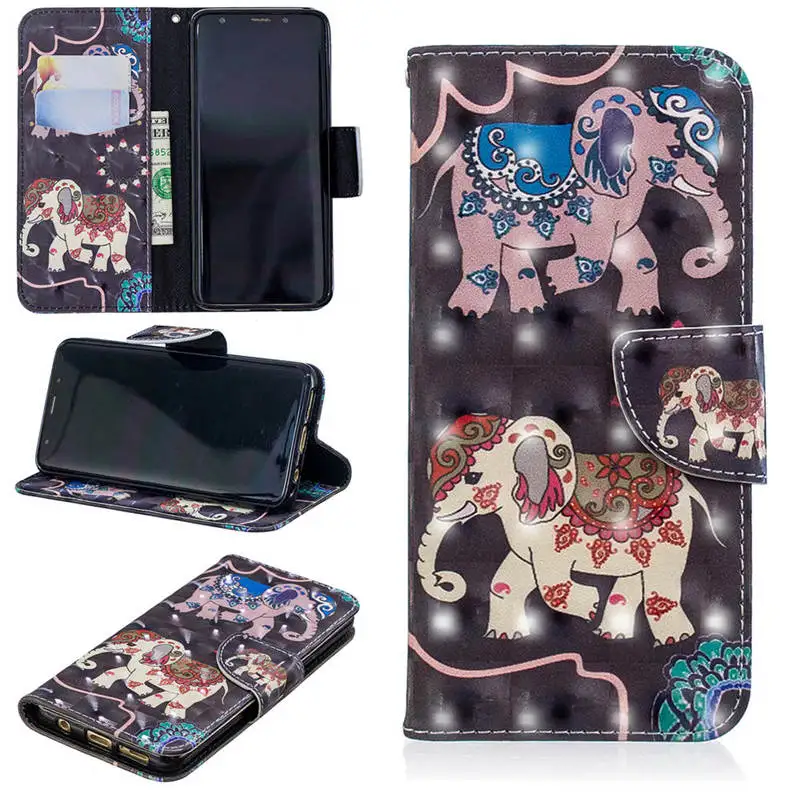 2 3D чехол для телефона samsung Galaxy Note 10 S10 S9 S8 Plus S10E чехол для samsung S8 S9 S10 Plus Чехол-книжка кожаный кошелек - Цвет: 2