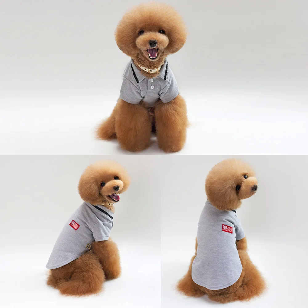 Одежда для собак осень-зима майка собаки рубашки хлопковая рубашка поло собачий