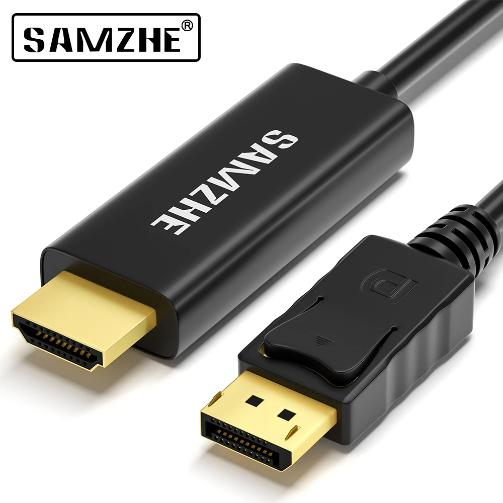 SAMZHE Displayport в HDMI кабель 1080P HD DP со штыревыми соединителями на обоих концах для