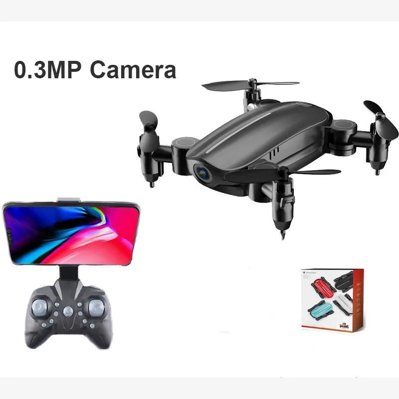 0.3MP Camera Black RC Мини Квадрокоптер с wifi FPV складной Дрон самолет с камерой HD RC Дрон воздушный четырехосевой вертолет микро карманные игрушки - Цвет: 0.3MP Camera Black