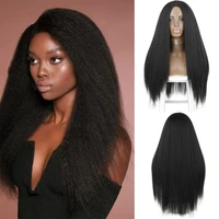 azqueen 30inches synthetic wigs for black women yaki straight long perruque baby hair heat resistant fiber