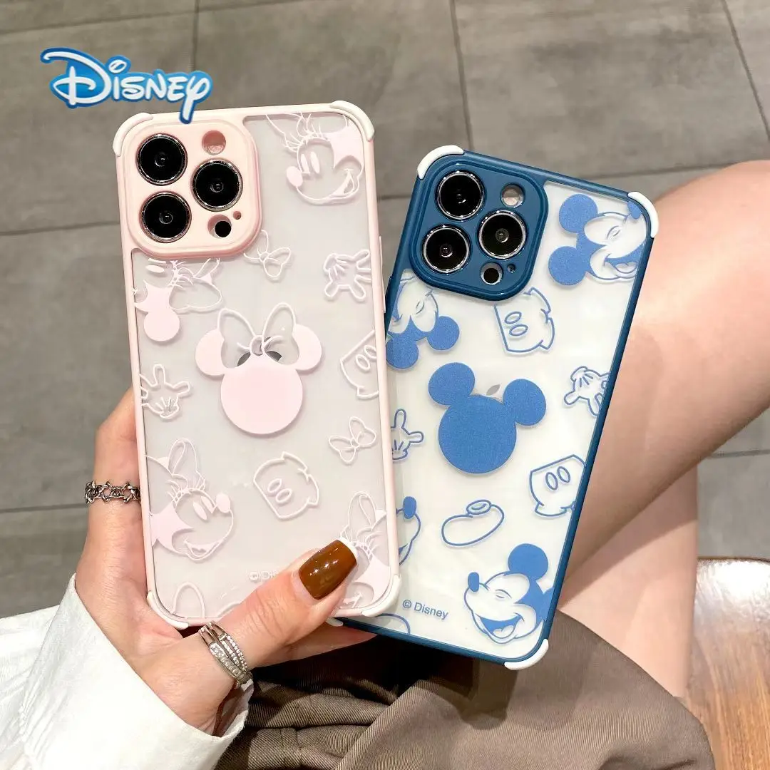 

Disney Mickey Cartoon Phone Case for iPhone 13 13Pro 12 12Pro 11 Pro X XS Max XR 7 8 Plus SE Kawaii Couples Protective Cover