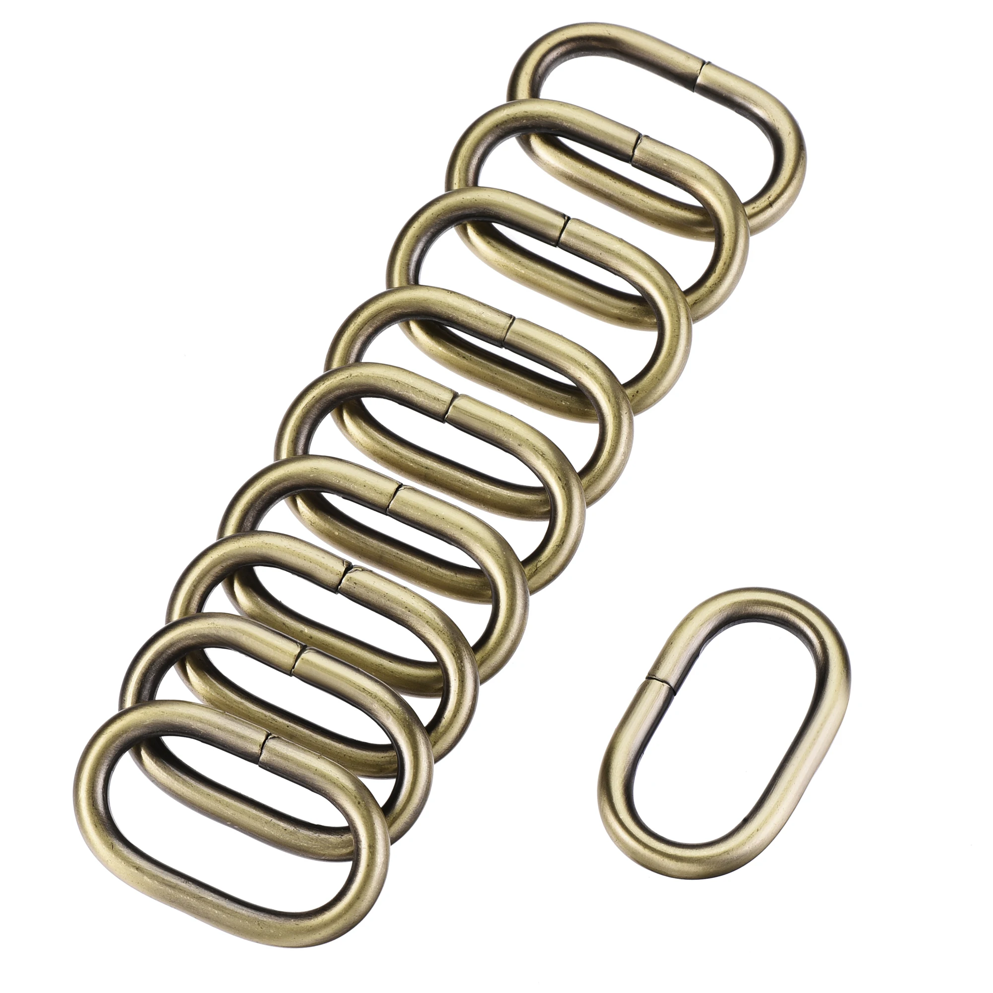 

Uxcell Metal Oval Ring Buckles 32x15mm for Bags Belts DIY Bronze Tone 20pcs