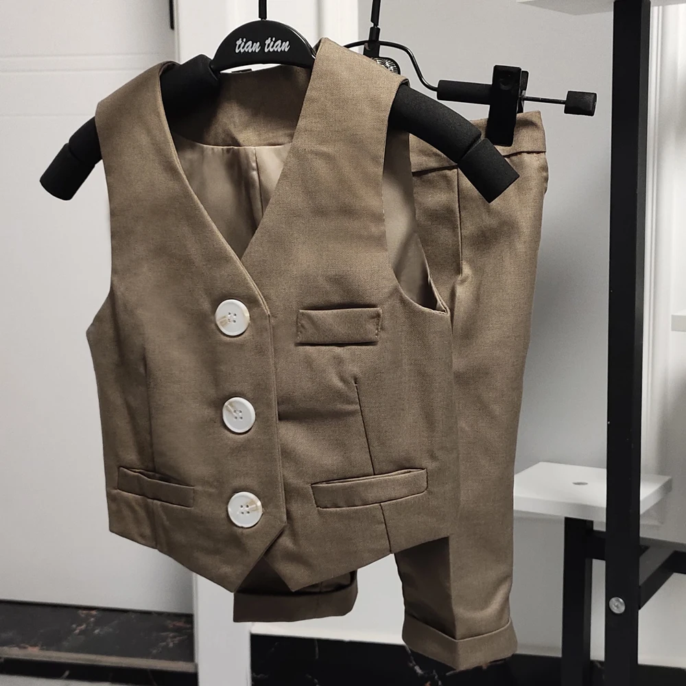 Костюмы для мальчиков на свадьбу Детские блейзеры цвета хаки маленьких