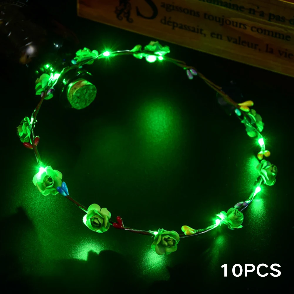 Женский венок для волос декоративный со светодиодной подсветкой вечерние