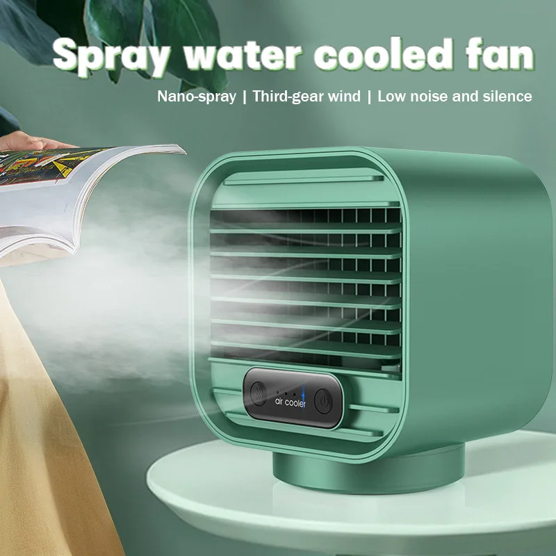 

Usb Desk Mini Fan Portable Air Cooler Fan Air Conditioner Light Desktop Air Cooling Fan Humidifier Purifier for Office Bedroom