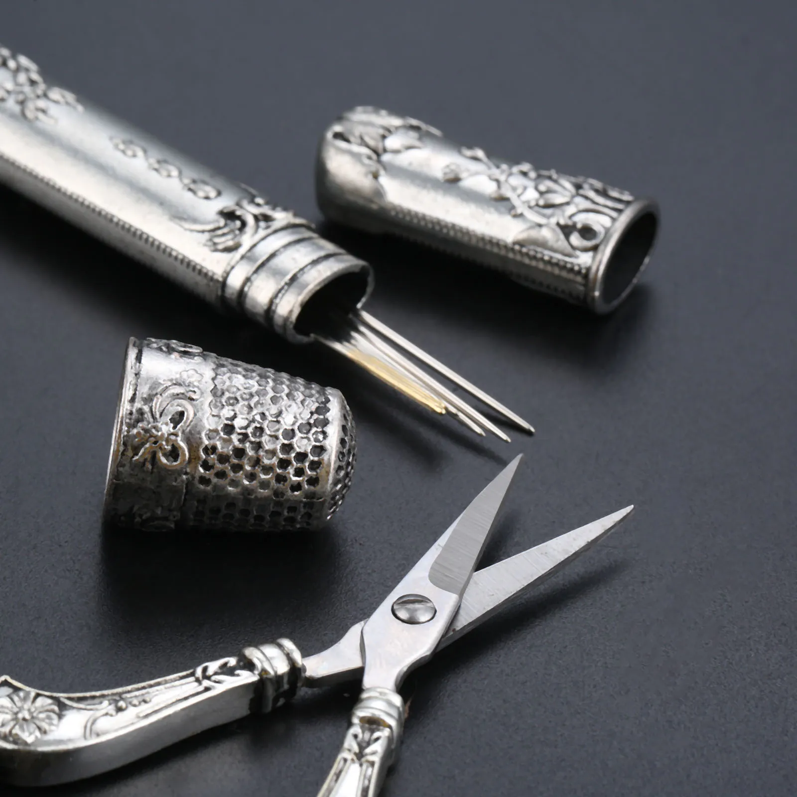 3 предмета в комплекте швейный набор инструментов Винтаж ножницы наперсток для