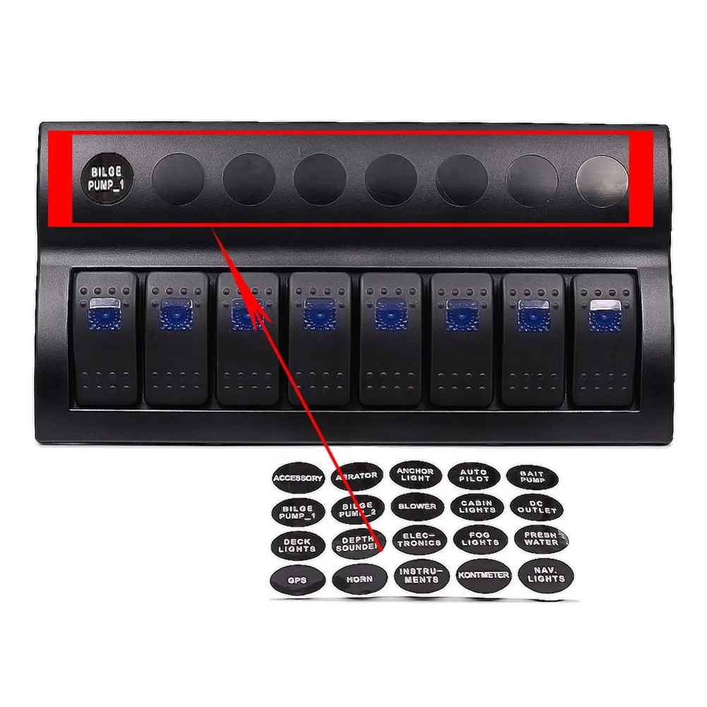 

Circuit Breaker Overload Car Boat Switch Panel 3-Pin Blue LED Lighted Rocker for Automotive Boat Marine Truck SUV