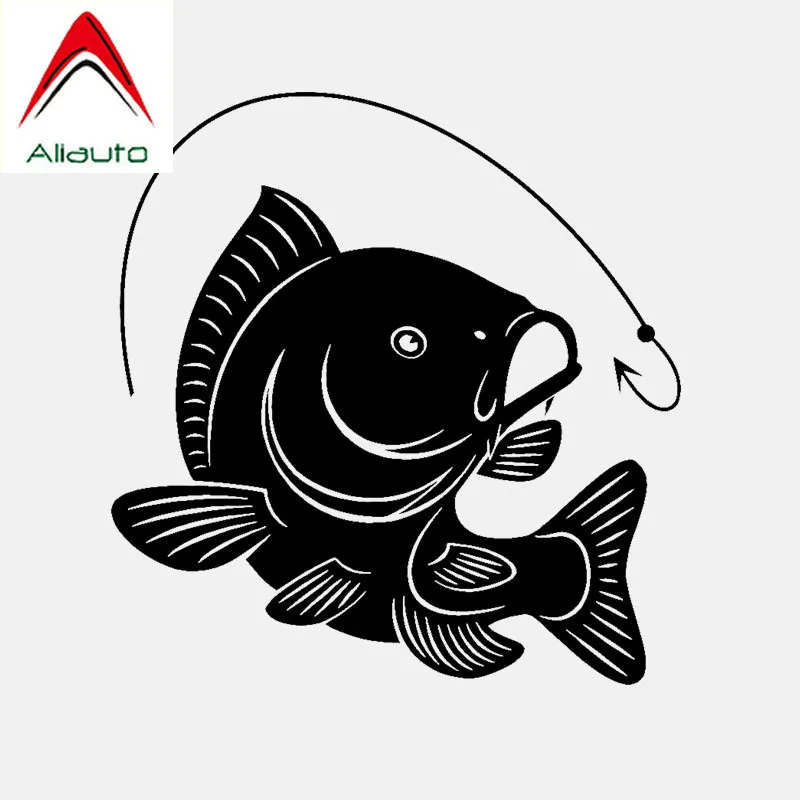 Забавная Автомобильная наклейка Aliauto на карпа рыболовный крючок виниловый декор