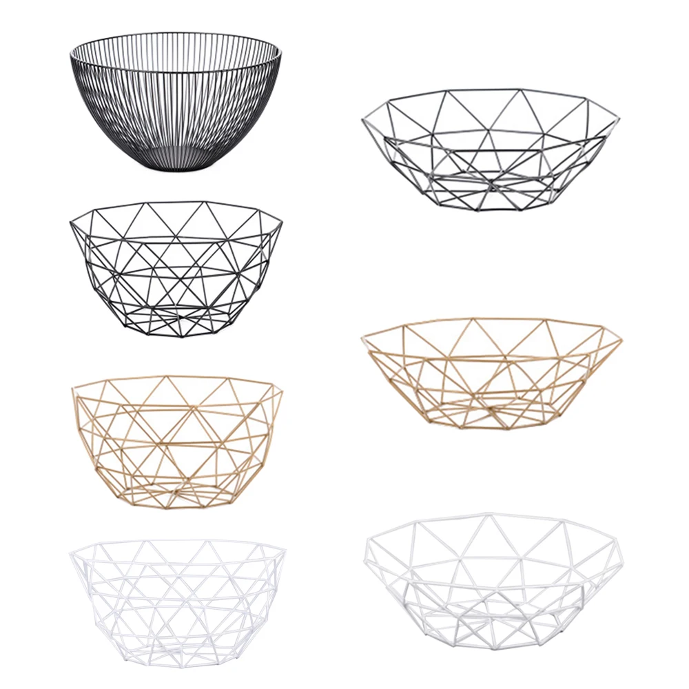 Геометрическая в нордическом стиле овощные Фрукты корзина из металлической