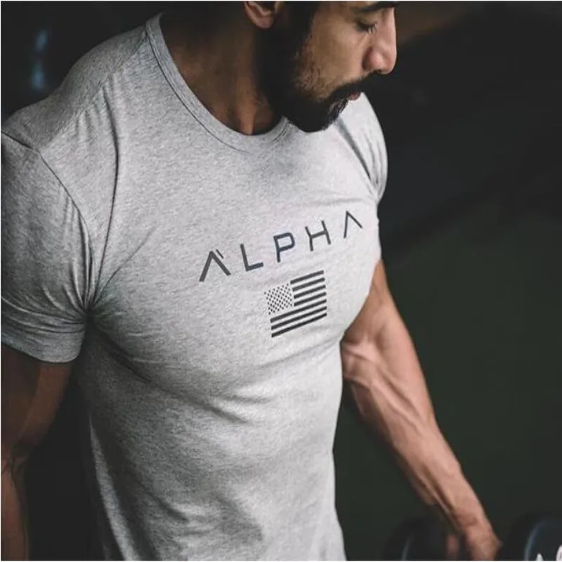 Крутые мужские футболки модные ALPHA Industries хлопковая летняя футболка с короткими