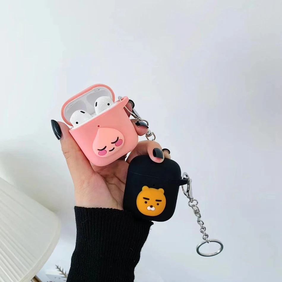 3D Bluetooth беспроводной чехол для наушников с кошкой для AirPods, силиконовый защитный чехол, аксессуары для Apple Air pods, зарядная коробка