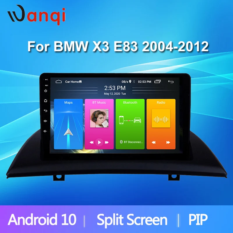 Wanqi Автомобильный плеер с навигацией GPS Android 10 для BMW X3 E83 2004 2012 мультимедийный