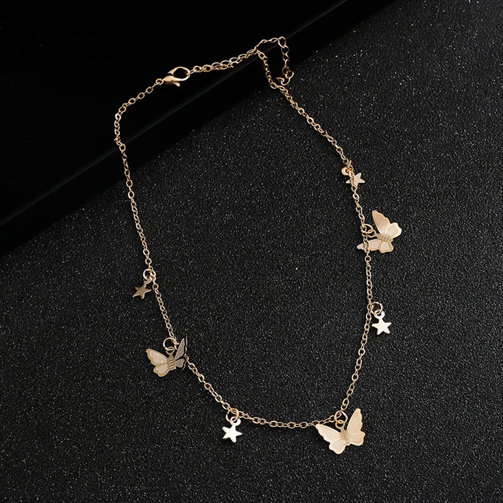 Duoying золотая цепочка с подвеской-бабочкой ожерелье-чокер женское массивное