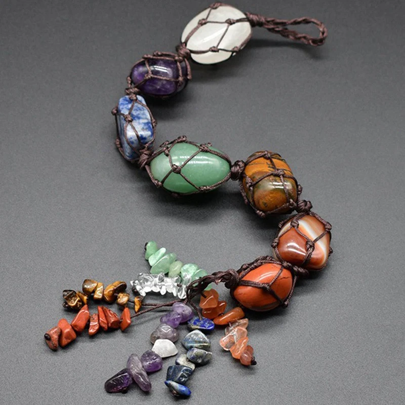 7 Чакр подвесные украшения для салона автомобиля чакра натуральный хрустальный