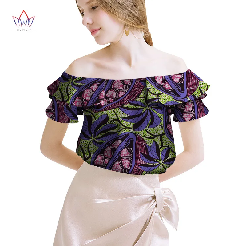 15 Африканская женская одежда Базен Riche Топ dashiki традиционный принт одежда Vestido Африка Анкара Стиль Топы модная блузка WY2048 - Цвет: 15