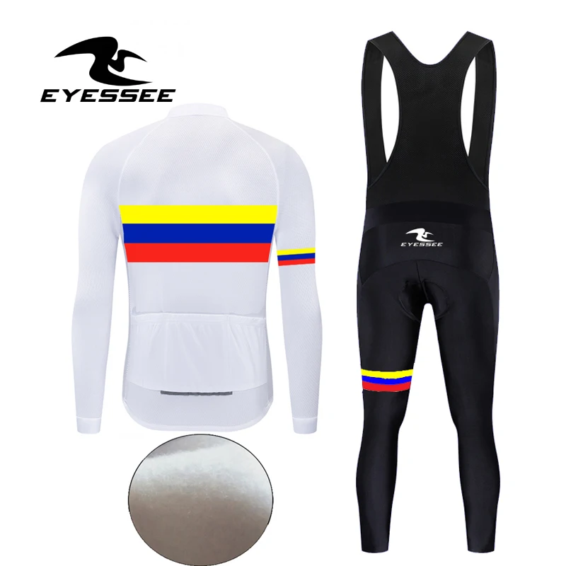 Eyessee Зимняя Теплая Флисовая Мужская одежда для езды на велосипеде в бохо Pro Открытый теплый с длинным рукавом велосипедный костюм Джерси