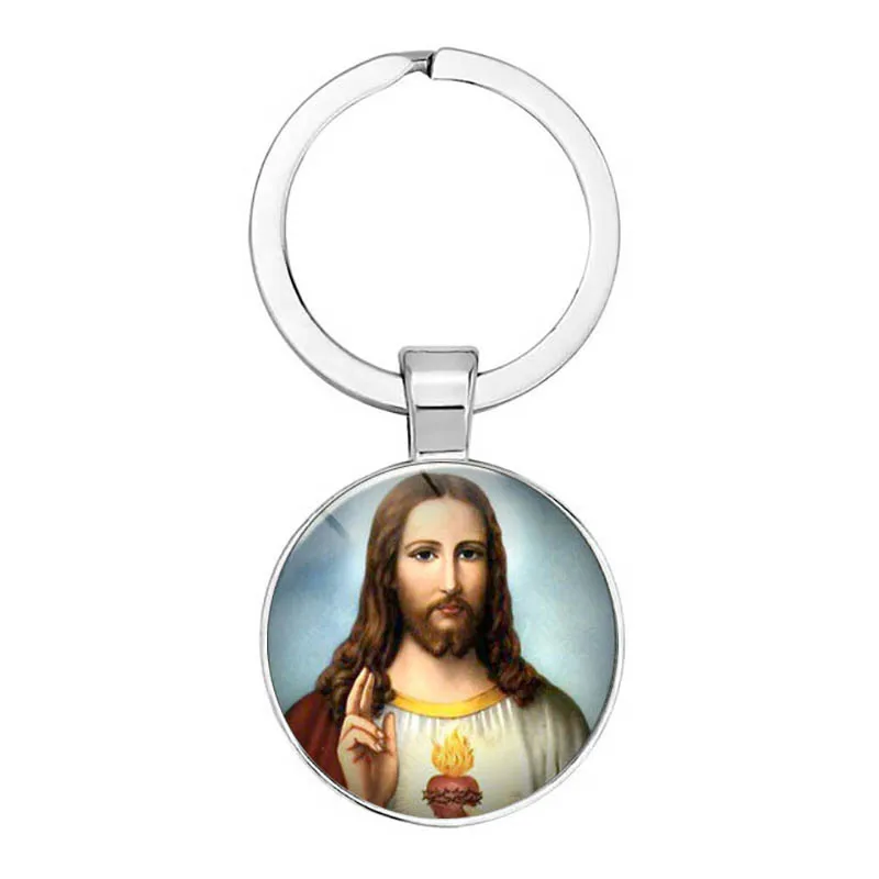 Christian Jewelry Inspiring Jesus Keychain Metal Keyring Faith Bible Round Glass Gift | Украшения и аксессуары