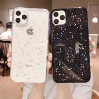 shiny glitter star clear phone case for iphone 12 mini 11 pro max x xr xs max 6 6s 7 8 plus se 2020 luxury love heart back cover